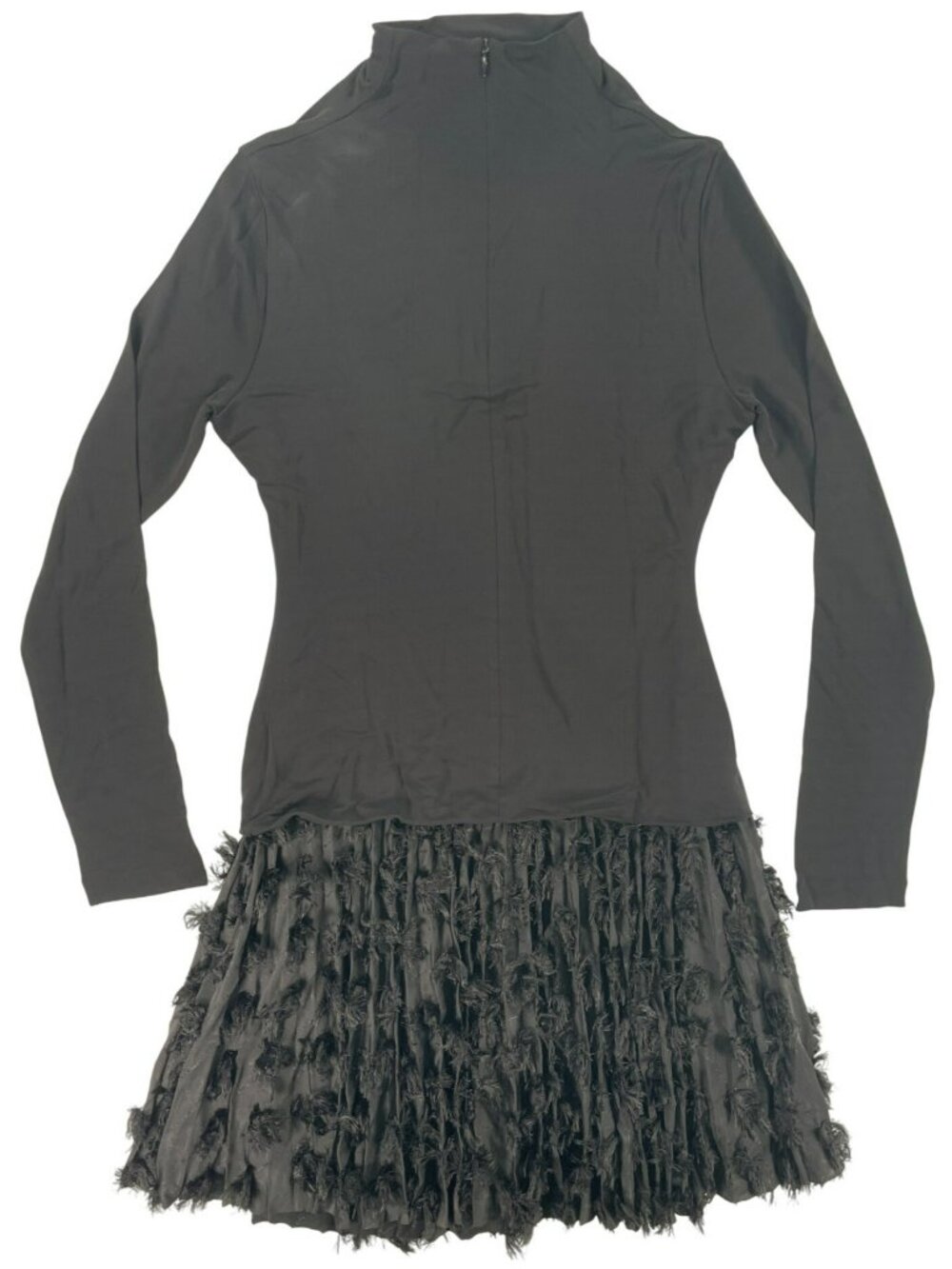 Hugo Boss Ecicla Black Mock Neck Long Sleeve Textured Skirt Dress Sz S Msrp $453 - Picture 2 of 12